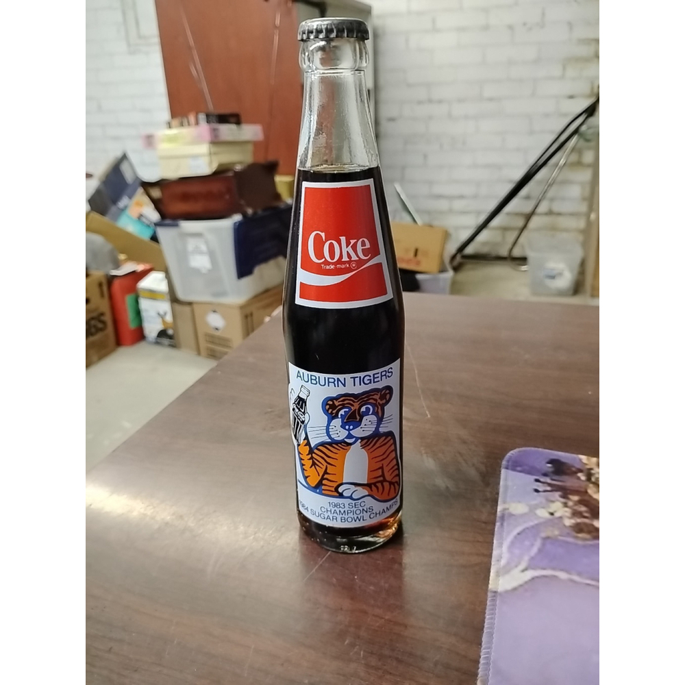 Vintage Coca Cola Auburn Tigers 1983 SEC Champions Unopened 10oz Coke Bottle